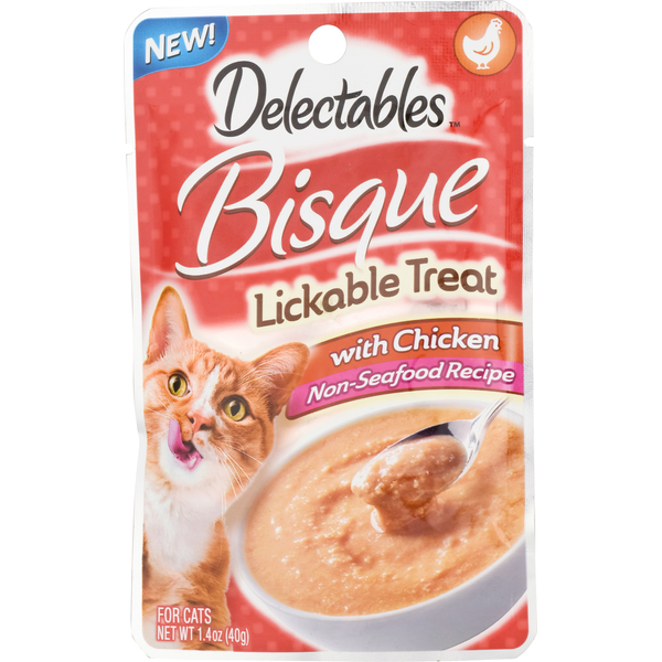 Delectables Lickable Treat, Bisque with Chicken, for Cats