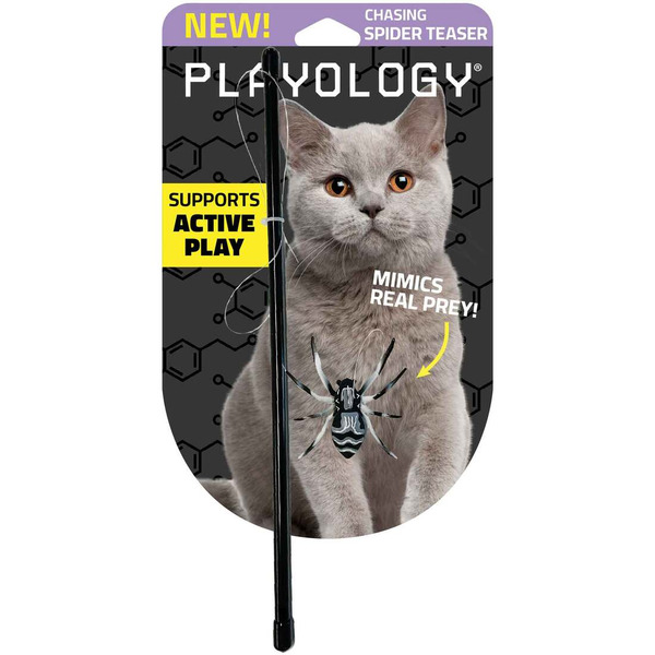 Playology Spider Teaser Cat Toy - Black
