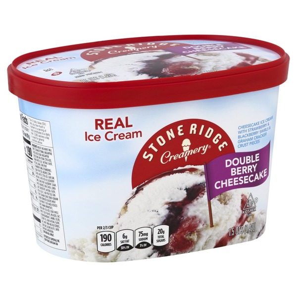Stone Ridge Creamery Ice Cream, Double Berry Cheesecake (1.5 qt