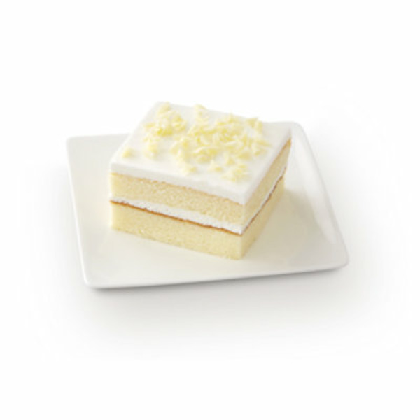 White Iced White Cake Slice