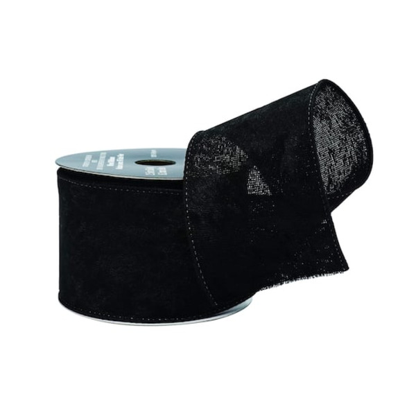 Celebrate It Wired Velvet Ribbon, 2.5" x 6.6 yd - Black