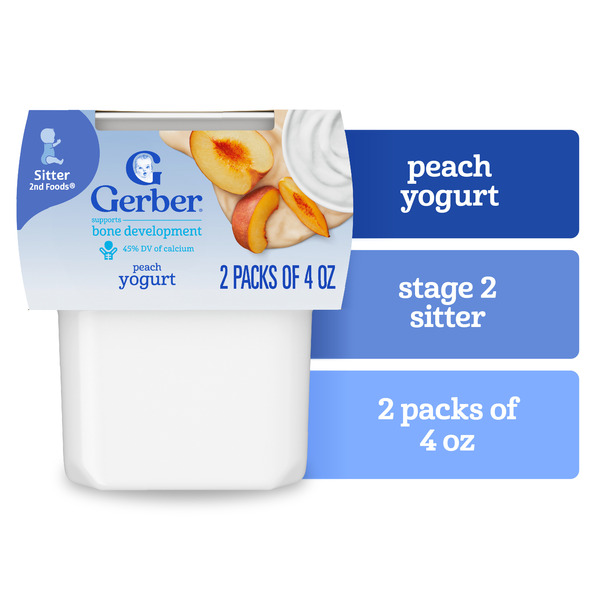 Gerber Stage 2 Baby Food Peach Yogurt Tubs Baby Yogurt