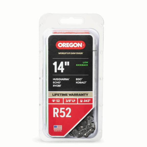 Oregon R52 52 Link Replacement Chainsaw Chain For 14-in , 0.043-in Gauge , 3/8-in Pitch