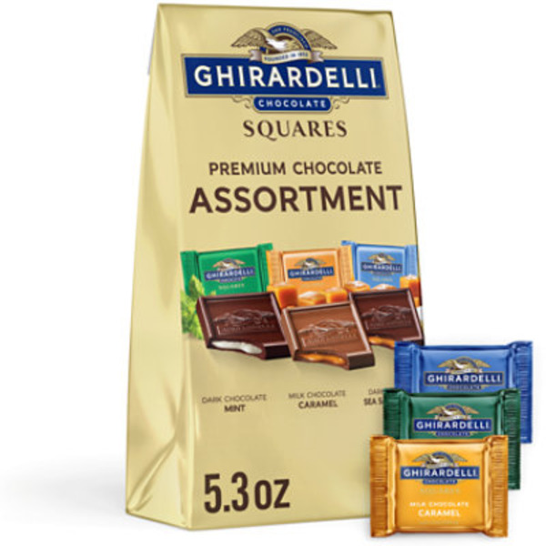 Ghirardelli Premium Chocolate Assortment SQUARES, 5.3 oz Bag