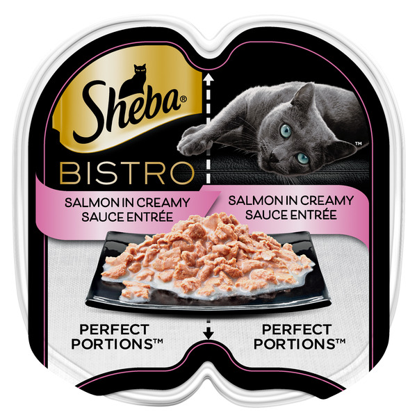 SHEBA PERFECT PORTIONS Perfect Portions Bistro Wet Cat Food, Salmon in Creamy Sauce (24) 2.6 oz. Twin-Pack Trays