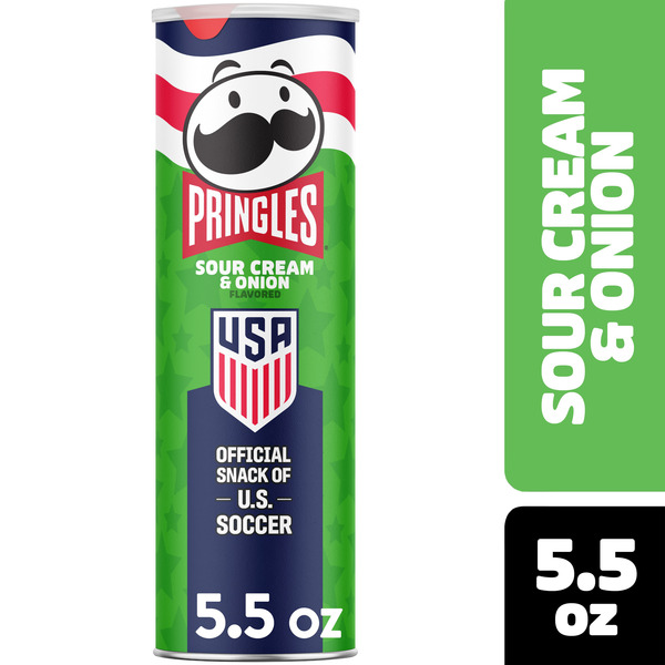 Pringles Sour Cream and Onion Potato Crisps, Lunch Snacks, 5.5 oz