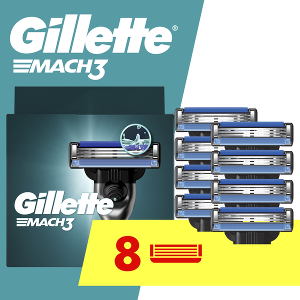 Gillette Mach3 Men's Razor Blades, 8 Blade Refills Same-Day