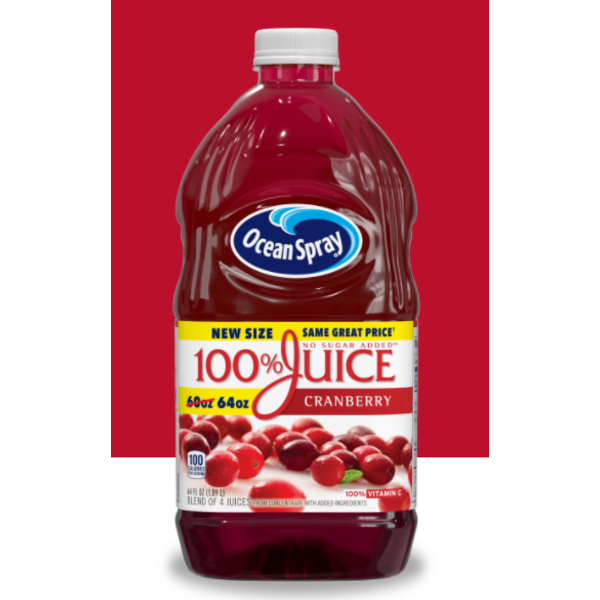 Ocean Spray - 100% Cranberry Juice, 64 oz, 8 Ct