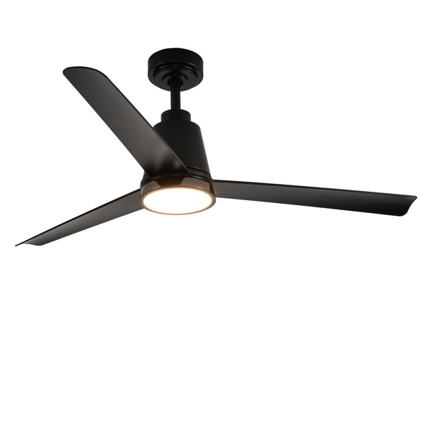 ALTITUDE SOLO 52-in Matte Black LED Covered Outdoor Ceiling Fan With Light and Remote Control Included