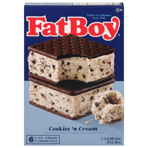 FatBoy Ice Cream Sandwiches, Cookies 'N Cream Same-Day Delivery or
