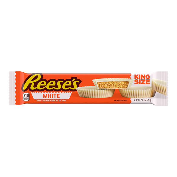 Reese's White Creme King Size Peanut Butter Cups, Candy Pack, 2.8 oz