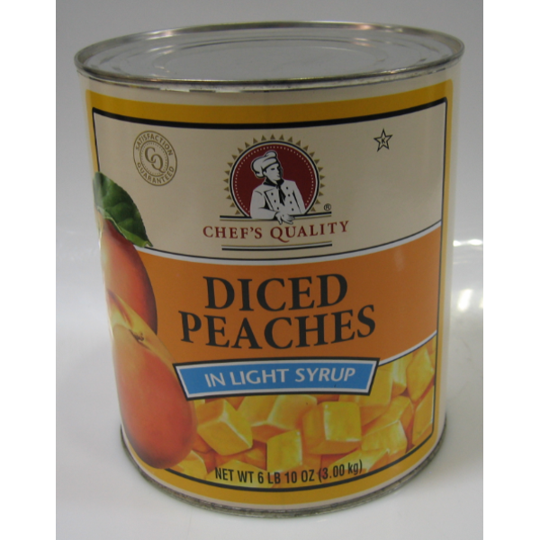 Chef's Quality - Diced Peaches in Light Syrup - #10 cans
