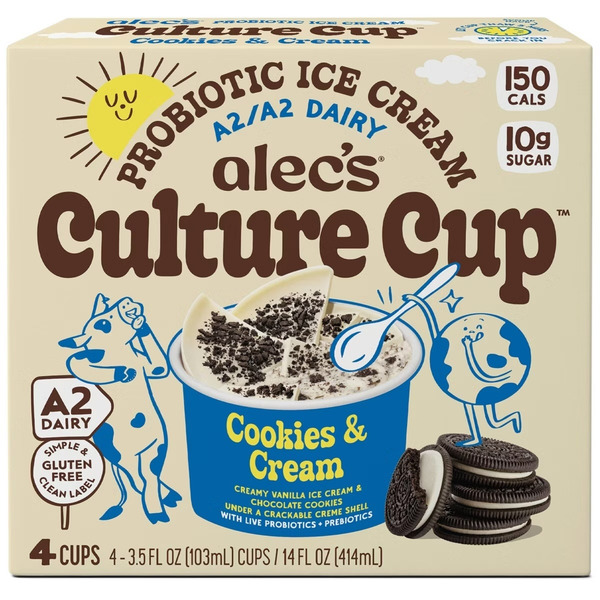 alec's ice cream Culture Cup, Cookies & Cream, A2 Dairy Same-Day