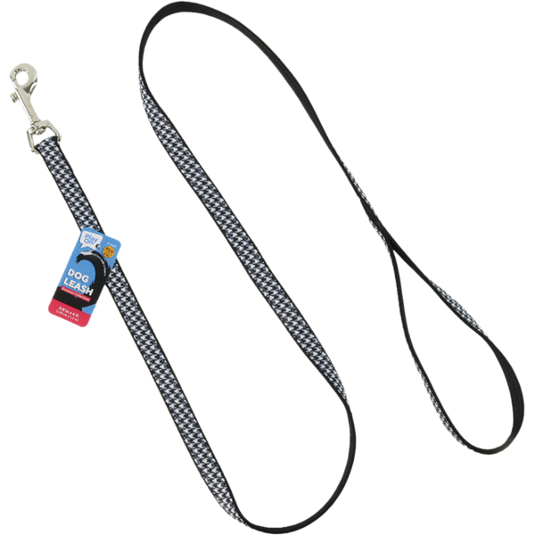 Play On Houndstooth Puffy Dog Leash, 5/8 in x 4 ft