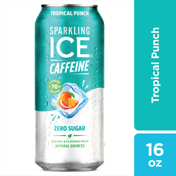Sparkling Ice Caffeine Zero Sugar Tropical Punch Sparkling Water