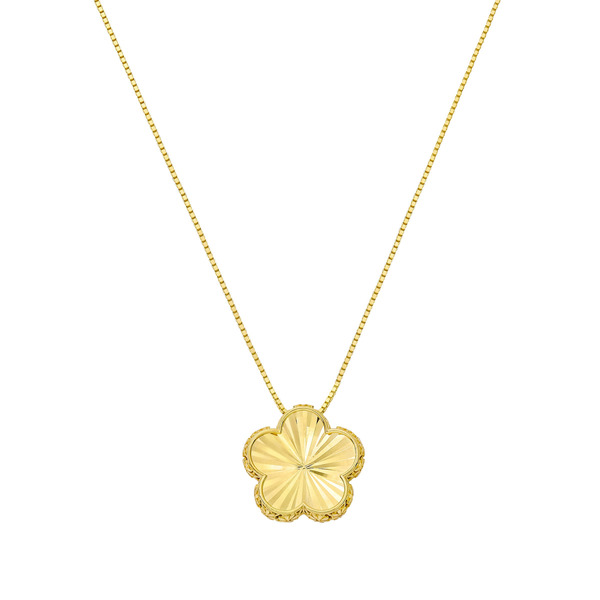 14kt Yellow Gold Flower Necklace