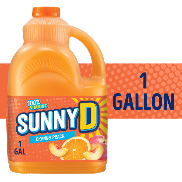 SunnyD Orange Peach Juice Drink, 1 Gallon Bottle Same-Day Delivery