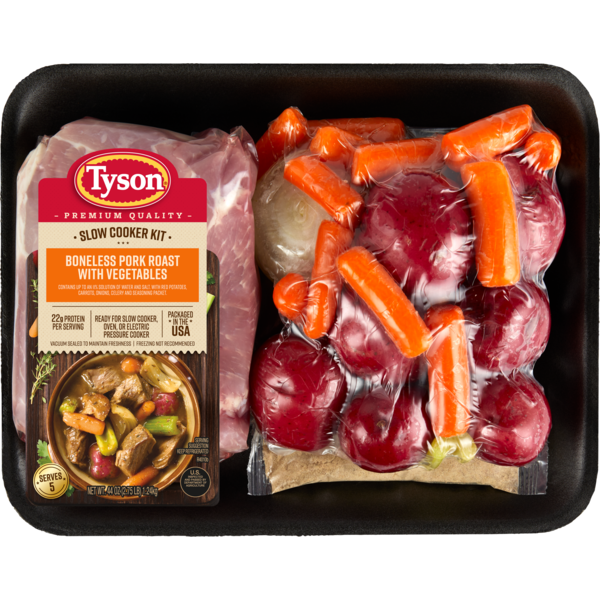 Tyson Slow Cooker Pork Roast with Vegetables Family Size Meal Kit