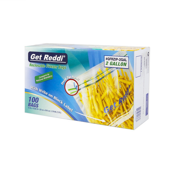 Get Reddi - 2 Gallon Storage Bags with Zipper - 100 ct