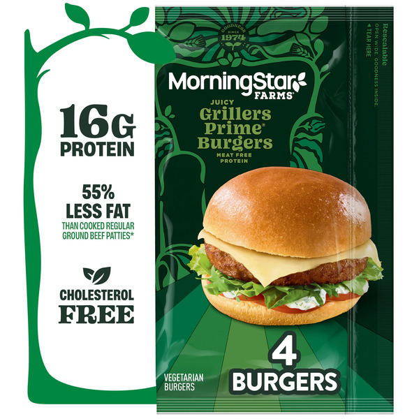 Morning Star Farms Juicy Grillers Prime Vegetarian Patties, Meat