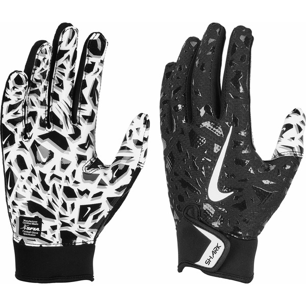 Nike Pee Wee Shark 2.0 Football Gloves, S/M - Black & White