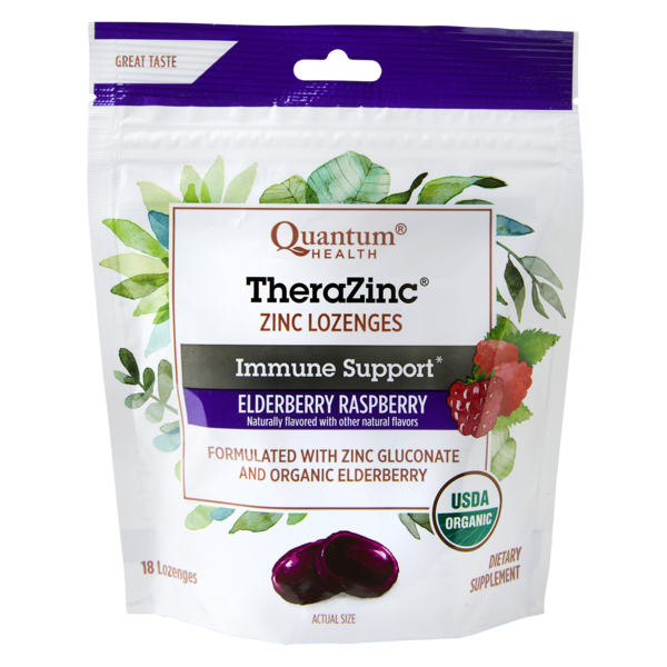 Quantum Health TheraZinc USDA Organic Elderberry Raspberry Immune