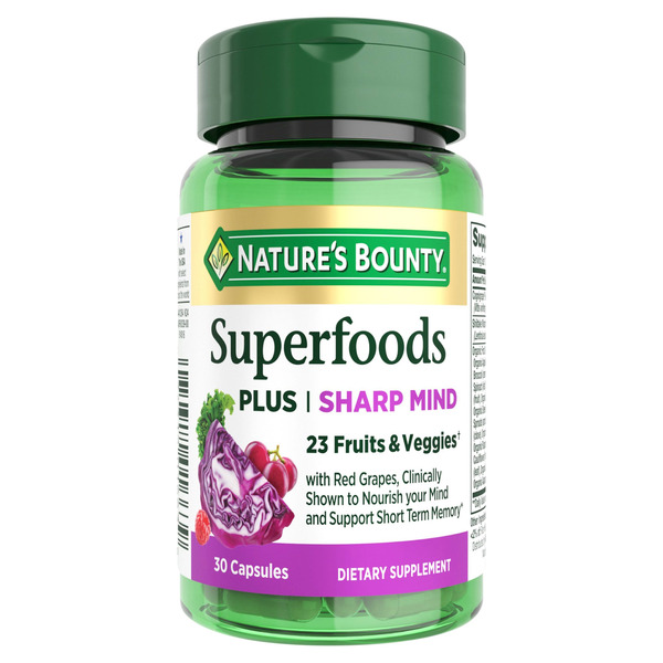 Nature's Bounty Superfoods Plus Sharp Mind Dietary Supplement Same-Day ...