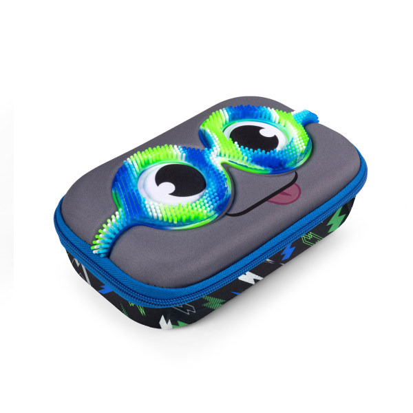 ZIPIT Sensory Zipper School Box, 3 x 6 x 4 in - Blue/Green Eyes