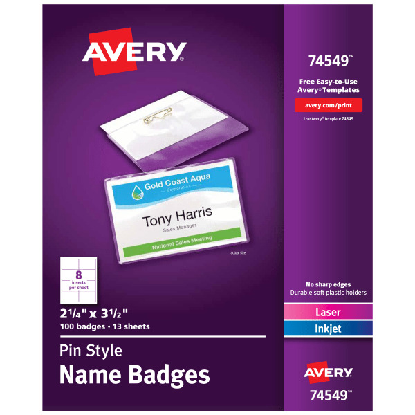 Avery 74549 Clear ID Badge Holders