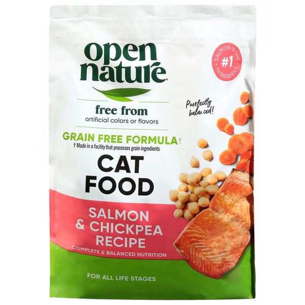 Open Nature Cat Food, Grain Free Formula, Salmon & Chickpea Recipe, Adult