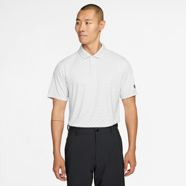 Nike Men's Par Dri-FIT Clubs Print Short Sleeve Golf Polo, L - White