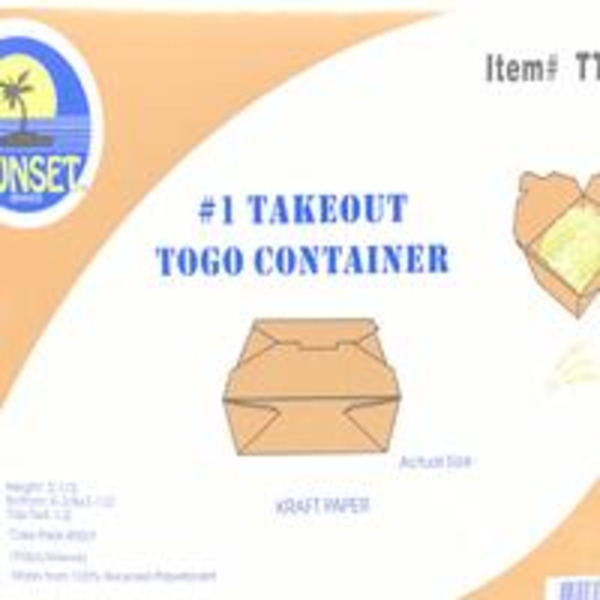 Sunset - #1 #TTGCK1 - Take-Out Container, Kraft - 450 ct