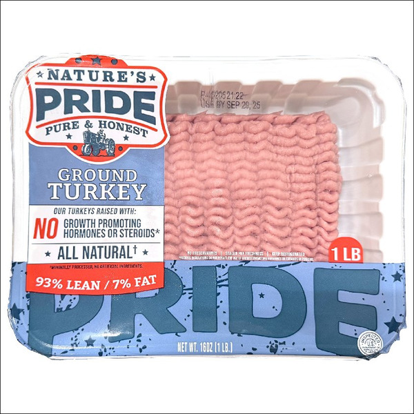 Nature'spride 93% Lean/7% Fat Ground Turkey Same-Day Delivery