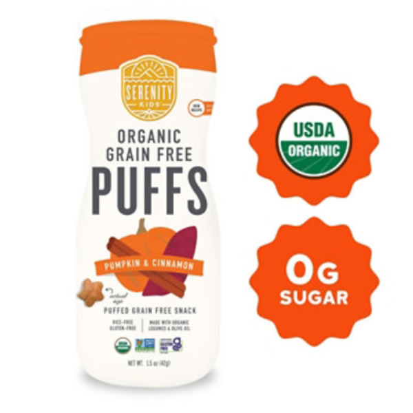 Serenity Kids® Pumpkin & Cinnamon Grain Free Puffs Snack