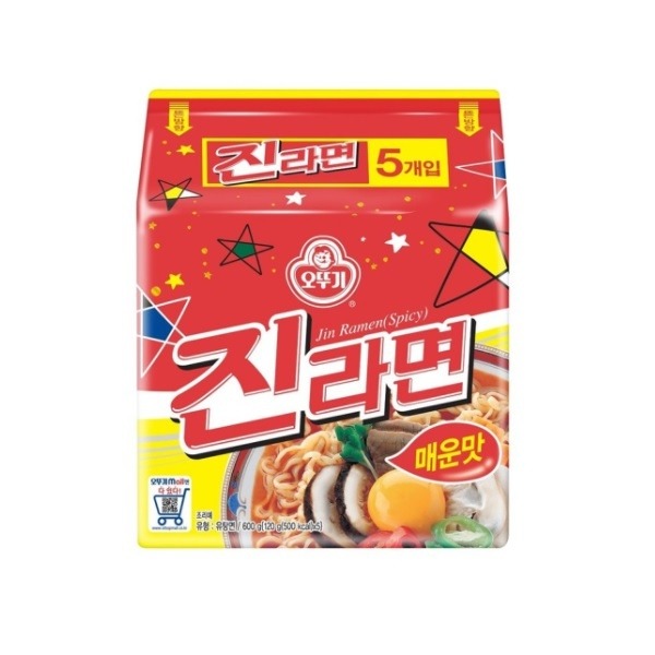 Ottogi Jin Ramen, Spicy, 4 Pack Same-Day Delivery | HMart