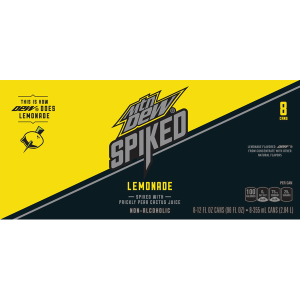 Mountain Dew Soda, Lemonade, Non-Alcoholic, 8 Pack Same-Day