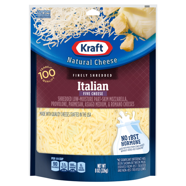 Kraft Italian Low-Moisture Part-Skim Five Cheese Finely Shredded Cheese