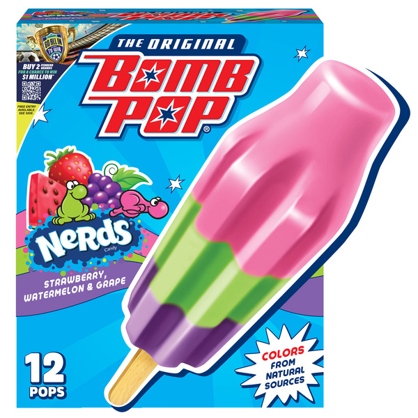 Bomb Pop NERDS Ice Pop, 12 Pack