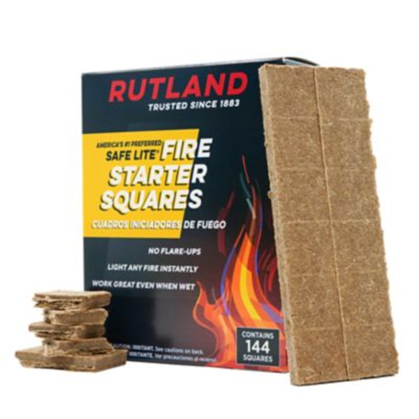Rutland Safe Lite Fire Starter Squares, 144 pk.