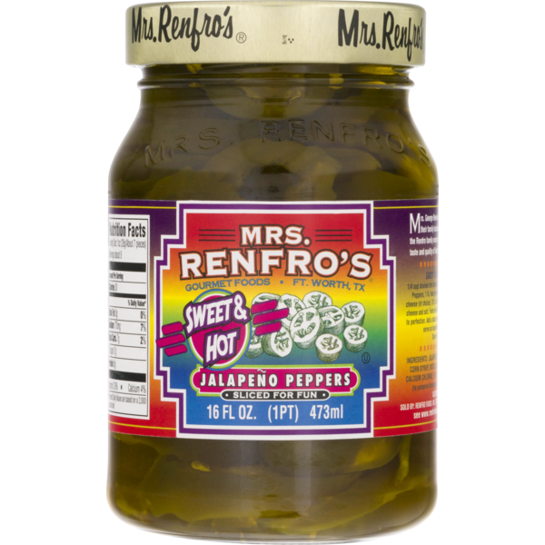 Mrs Renfro S Jalapeno Peppers Sweet Hot 16 Fl Oz Delivery Or Pickup Near Me Instacart