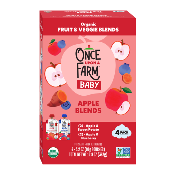 Once Upon a Farm Apple Blends Organic Baby Food Variety Pack Same