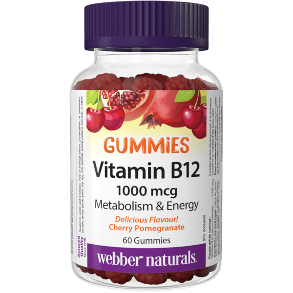 Webber Naturals Vitamin B12 1000 mcg Cherry Pomegranate