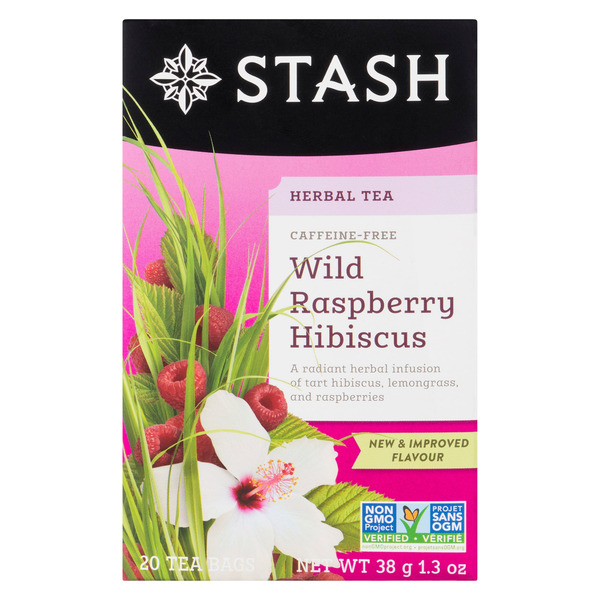 Giant Tiger Raspberry Giant Tiger Stash Herbal Tea Wild Raspberry Hibiscus, 20-Pack Same-Day ...
