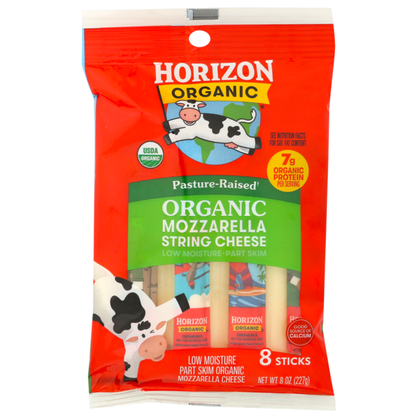 Horizon Organic Mozzarella String Cheese Sticks, 8 oz Pack, 8 Sticks
