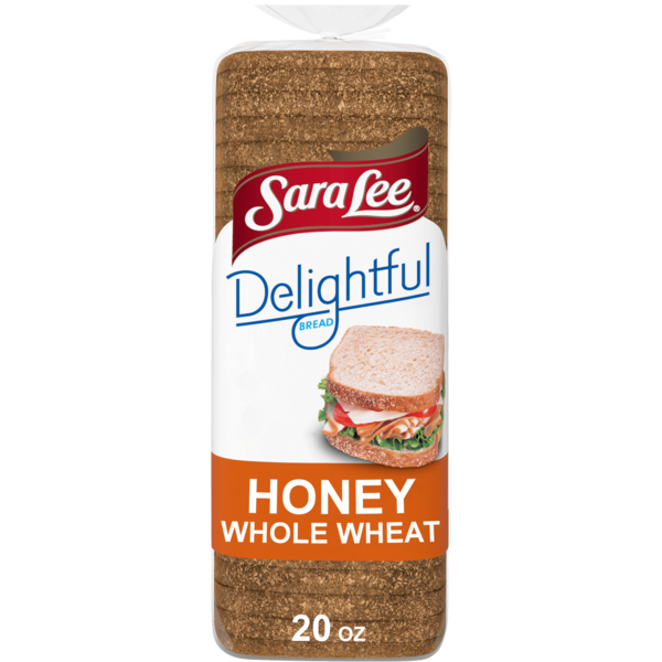 Sara Lee Delightful, Honey Whole Wheat, Bread, Wheat Bread, 20 oz