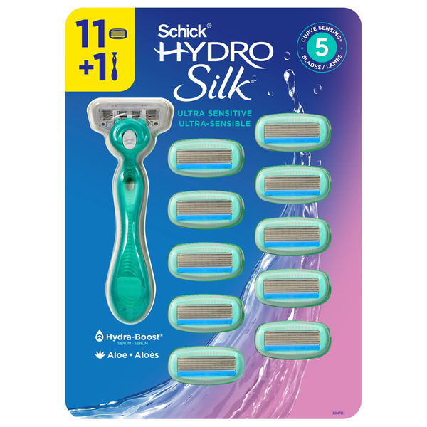 Schick Hydro Silk Ultra Sensitive Razor & 11 Cartridges