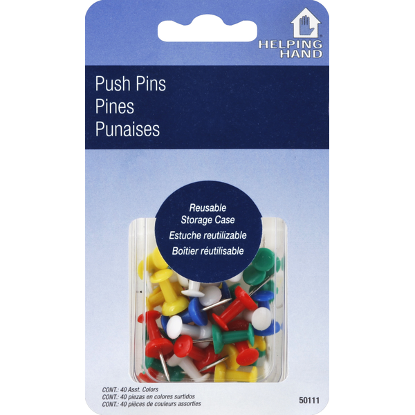 Helping Hand Push Pins, Asst. Colors Same-Day Delivery | Niemanns
