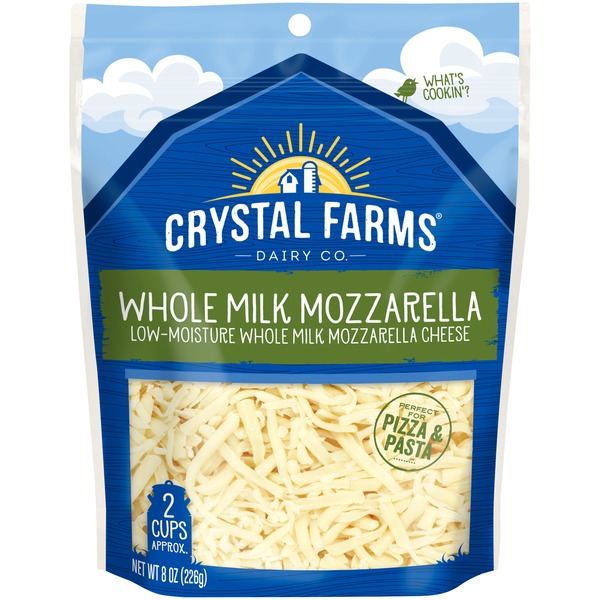 Crystal Farms Shredded Whole Milk Mozzarella Cheese (8 oz) - Instacart