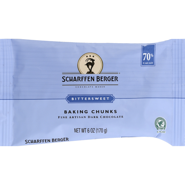 Scharffen Berger Dark Chocolate, Fine Artisan, Bittersweet, Baking Chunks, 70% Cacao