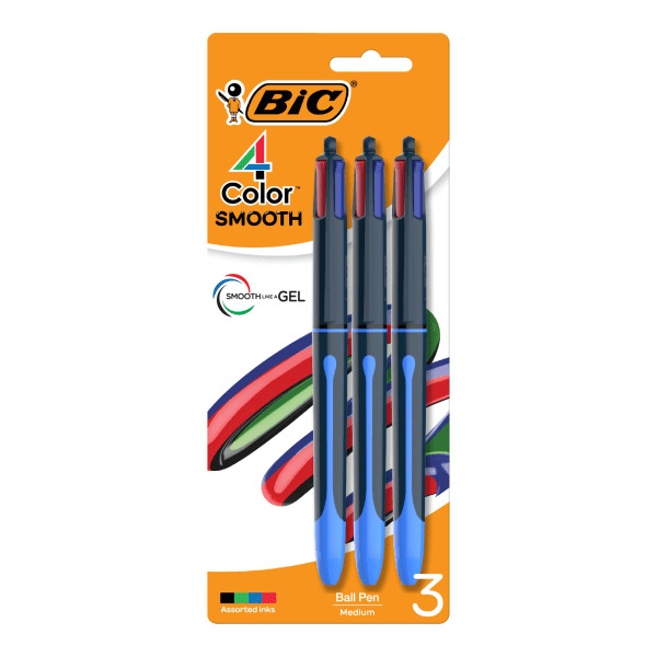 BIC 4-Color Smooth Retractable Ballpoint Pens - Blue